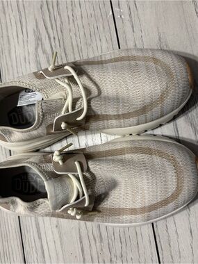Hey Dude Women’s Lightweight Beige Knit Slip-On Sneakers